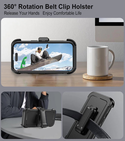 For iPhone 17 Air 16 15 14 Plus Pro Max Case Shockproof Rugged Heavy Duty Clip