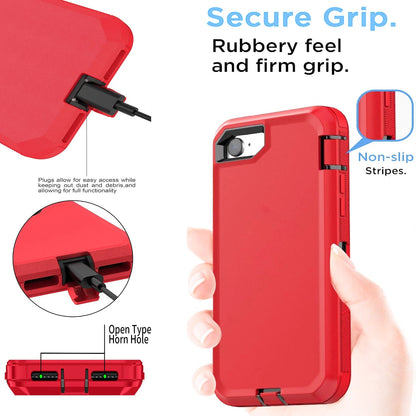 For iPhone SE Case /8/7 Plus/6S Phone Cover Shockproof Heavy Duty + Screen Glass