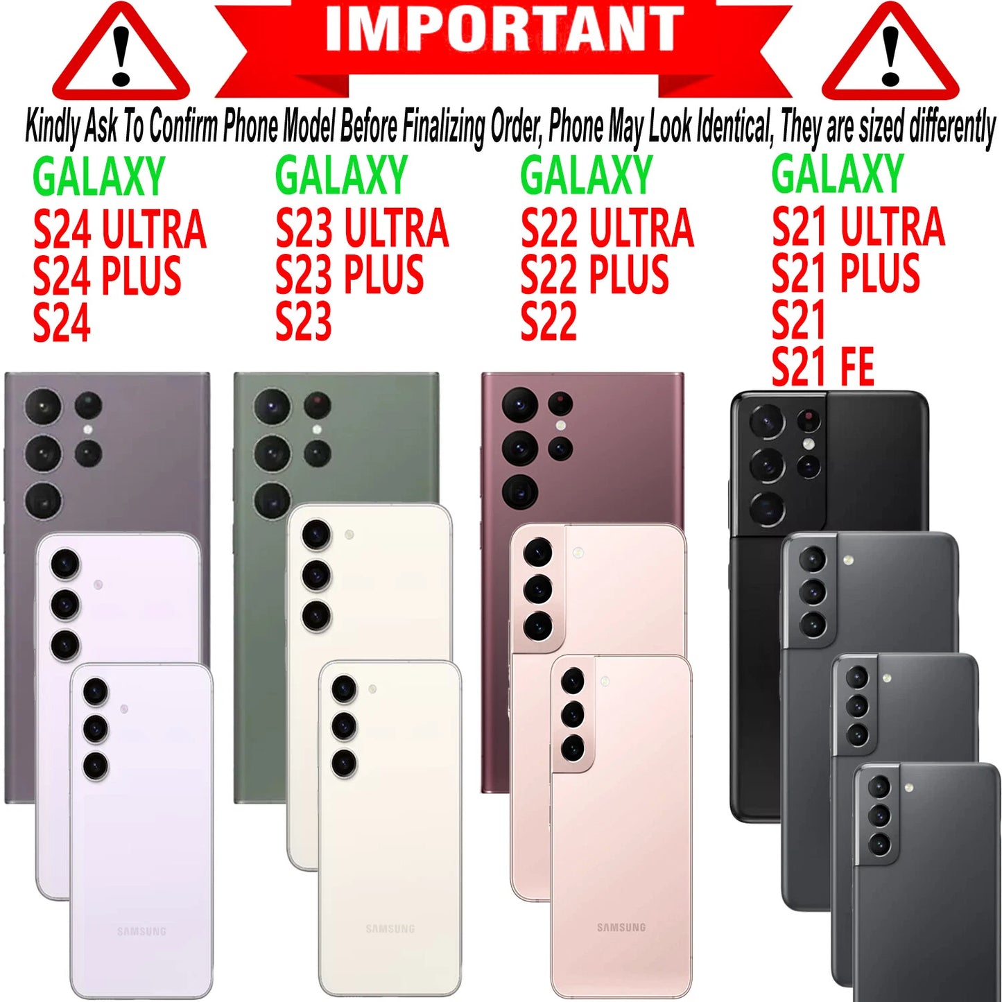 For Samsung Galaxy S25 Ultra S24 S23 S22 S21 FE Case Phone Cover + Screen Glass