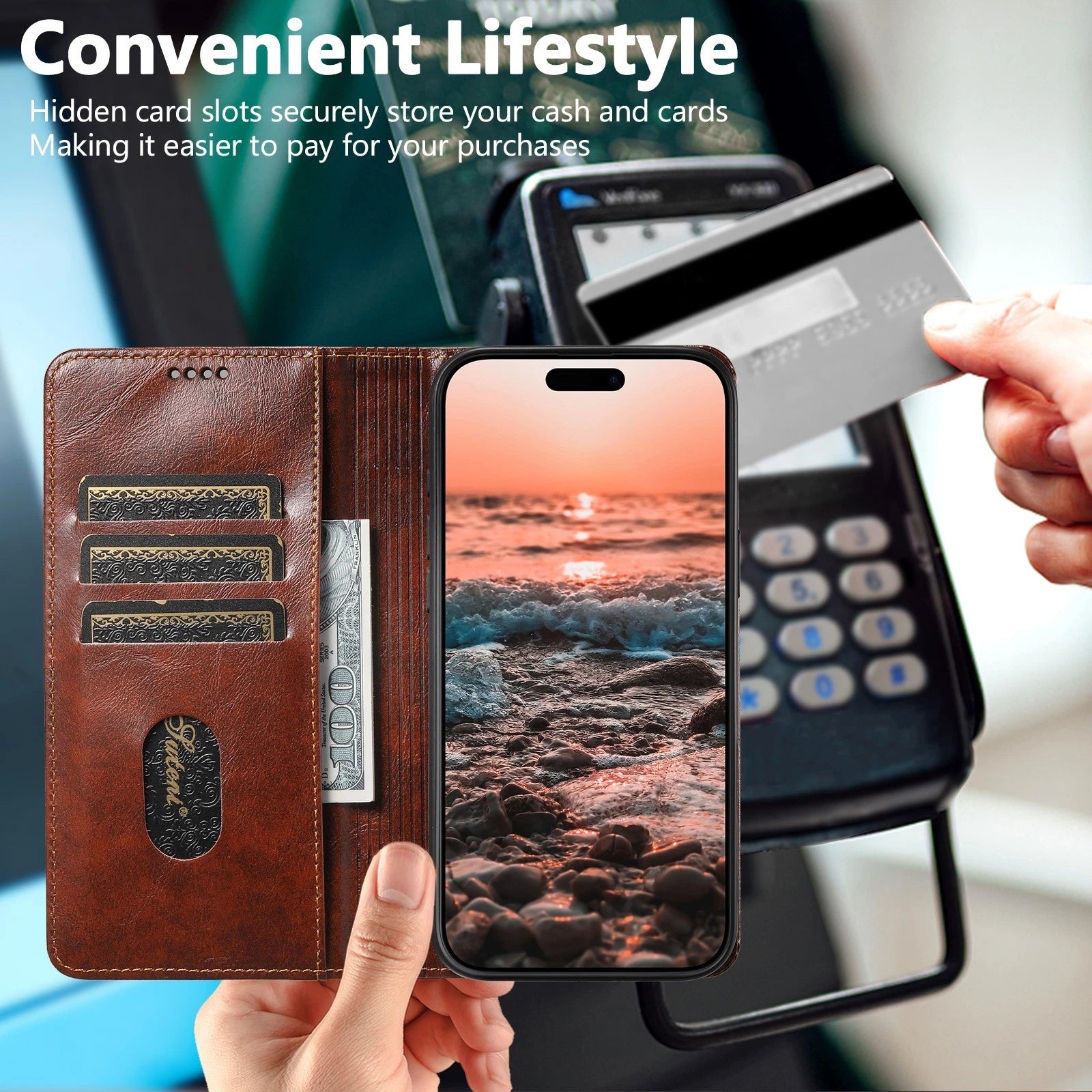 Retro PU Leather Flip Wallet Case Cover For iPhone 17 Pro Max 16 15 14 13 12 11