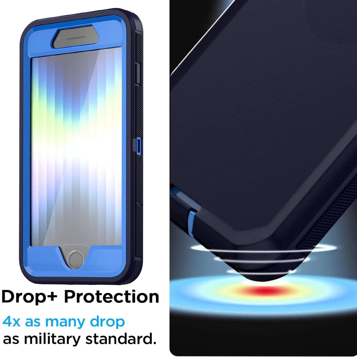 For iPhone SE Case /8/7 Plus/6S Phone Cover Shockproof Heavy Duty + Screen Glass