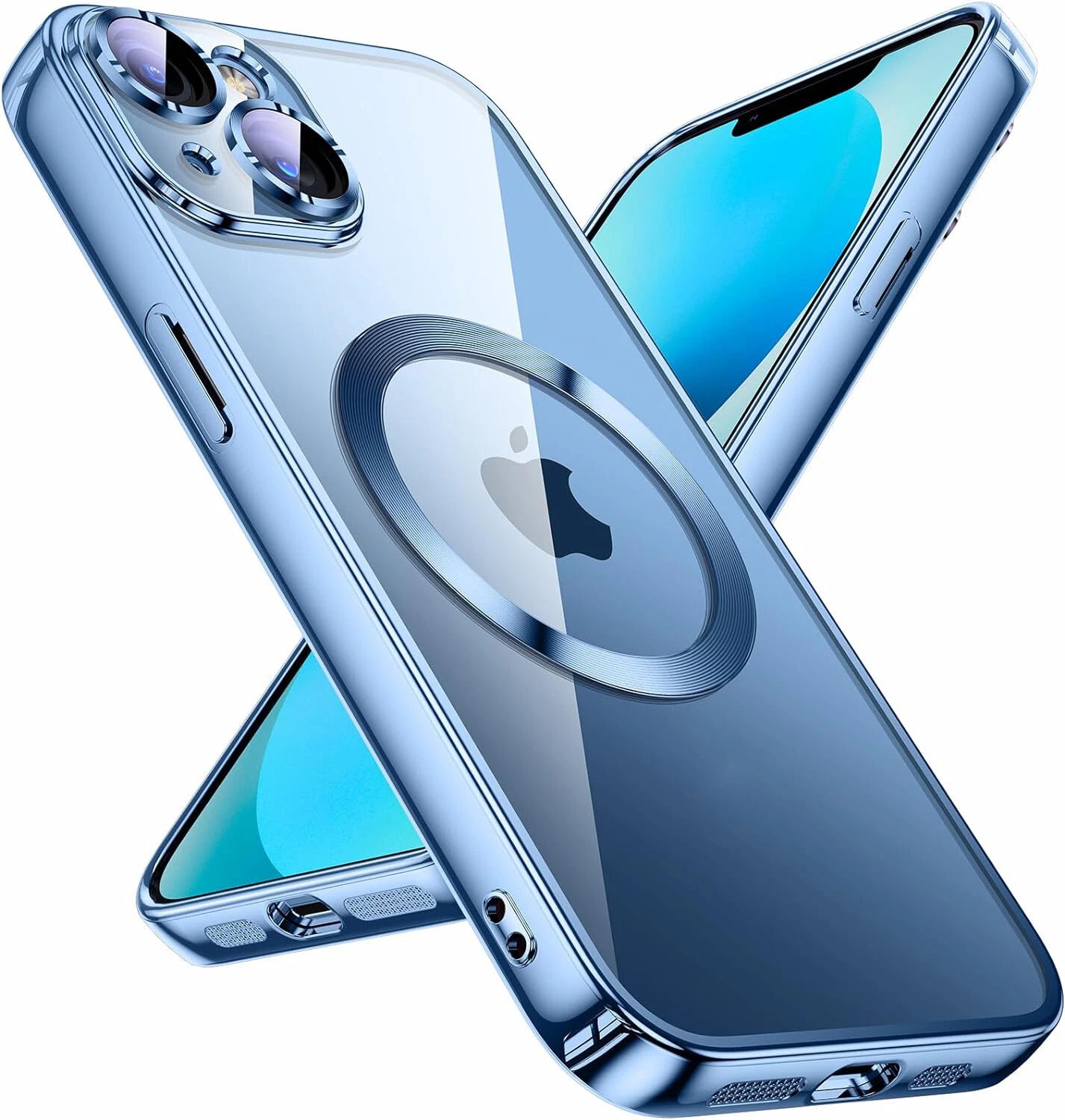 For Apple iPhone 16 15 14 13 12 11 Pro Max Clear Case Slim Plating Mag Cover
