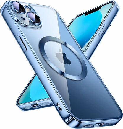 For Apple iPhone 16 15 14 13 12 11 Pro Max Clear Case Slim Plating Mag Cover