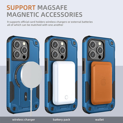 For iPhone 17 16 Pro Max 15 14 13 12 11 Heavy Duty Rugged Magnetic Case + Stand