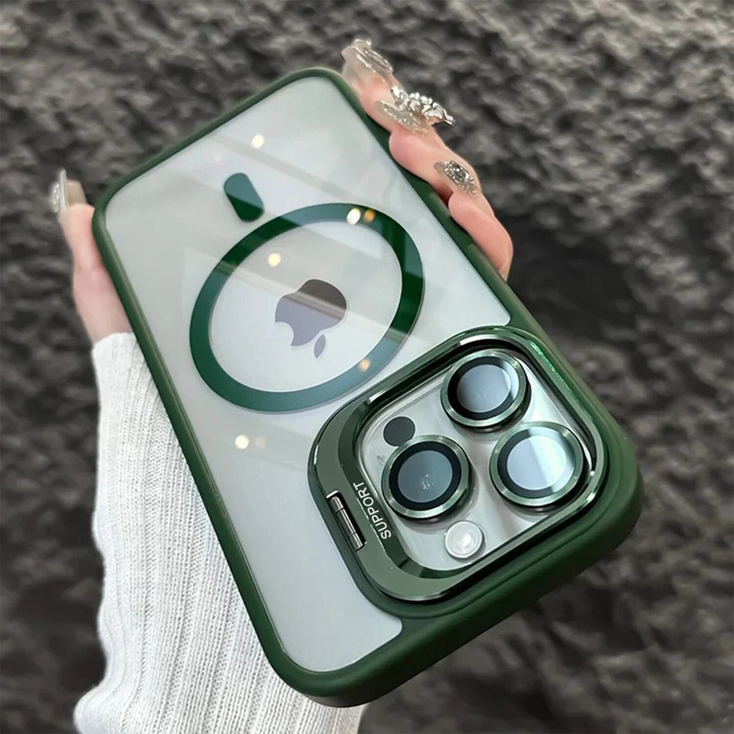 Camera Stand Mag Safe Case For iPhone 17 Pro Max 16 15 14 Plus 13 Lens Protector