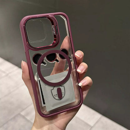 Camera Stand Mag Safe Case For iPhone 17 Pro Max 16 15 14 Plus 13 Lens Protector