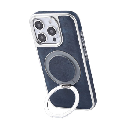 For iPhone 17 Pro Max 16 15 14 13 Shockproof PU Leather Magnetic Ring Stand Case