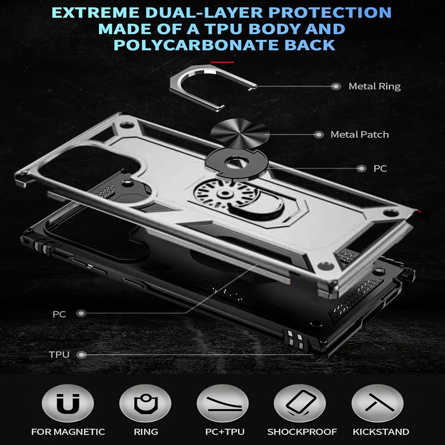 For Samsung Galaxy S25 Ultra S24 S23 S22 S21 FE Case Phone Cover + Screen Glass