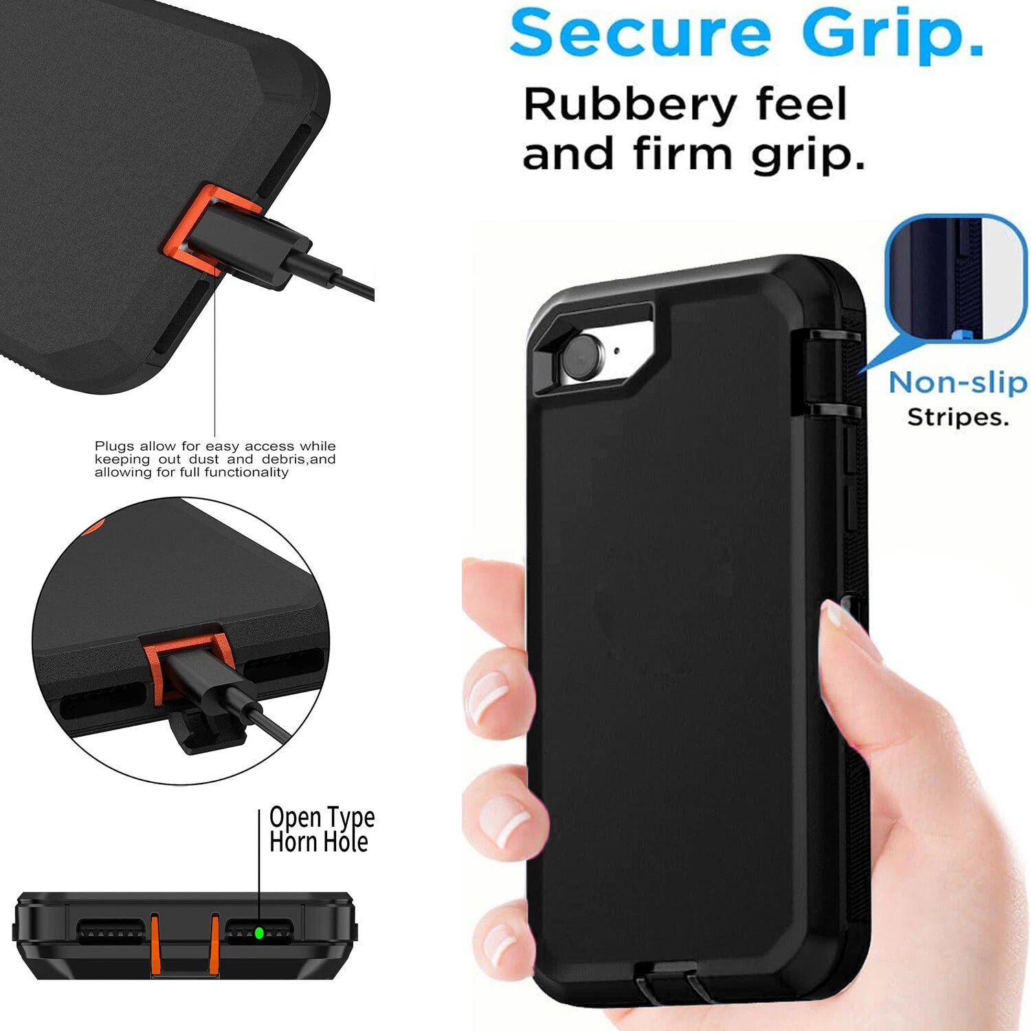 For iPhone SE Case /8/7 Plus/6S Phone Cover Shockproof Heavy Duty + Screen Glass