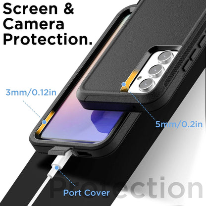 Samsung Galaxy A17 5G Case with Screen Glass - Shockproof Rugged Cover for A16 A15 A14 A03S