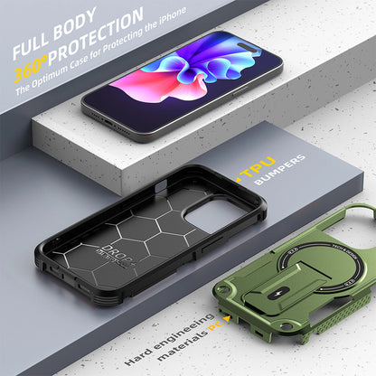 For iPhone 17 16 Pro Max 15 14 13 12 11 Heavy Duty Rugged Magnetic Case + Stand