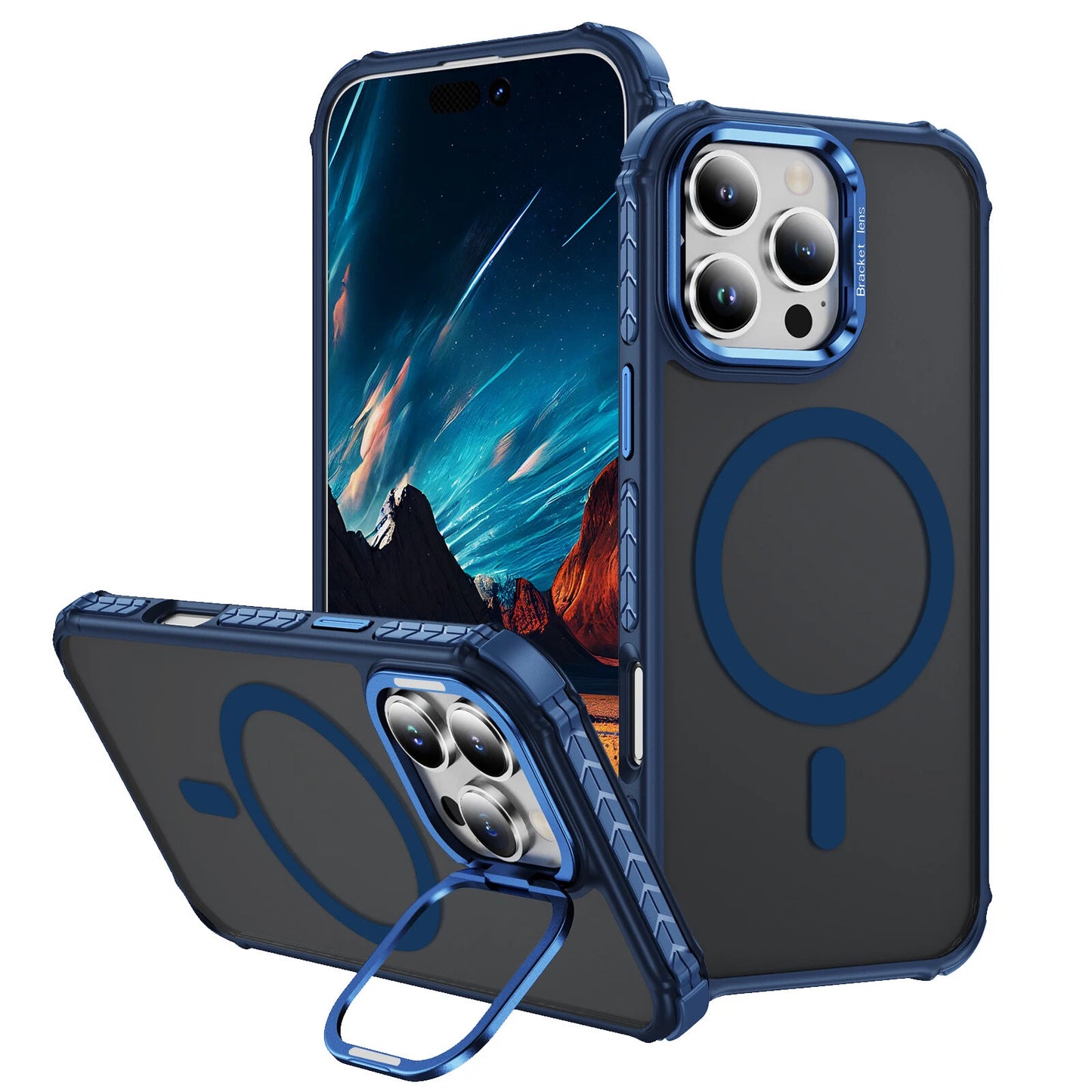 Shockproof Camera Stand Mag Safe Case For iPhone 17 16 15 14 Plus 13 12 Pro Max