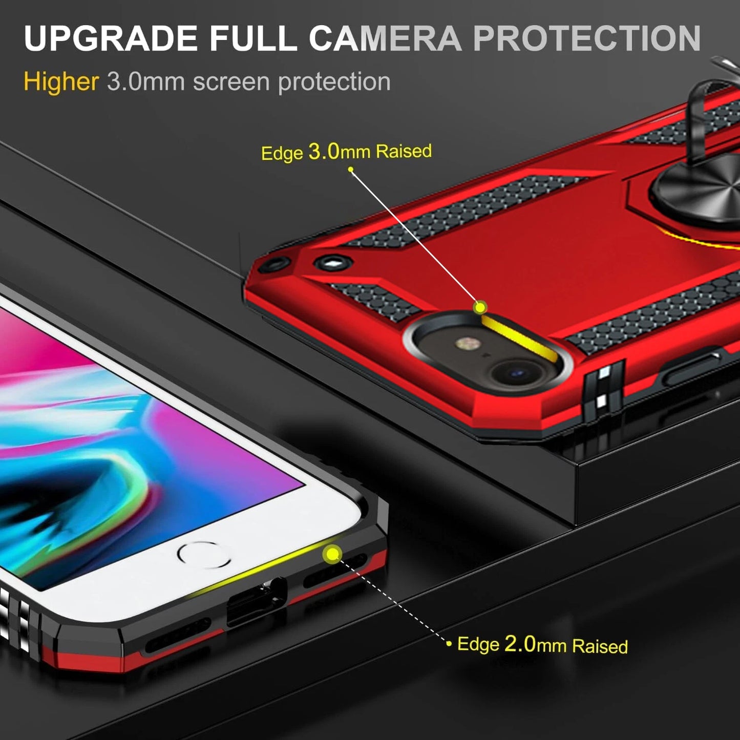 For iPhone SE Case /8/7/Plus/6S/SE 2020/Phone Cover Shockproof + Tempered Glass