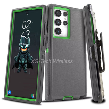 Heavy Duty Shockproof Case For Samsung Galaxy S25 S24 S23 S22+ Ultra + Belt Clip