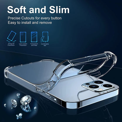 Clear Case Shockproof Cover for iPhone 17 16 15 14 13 12 11 Pro Max Mini XS XR X
