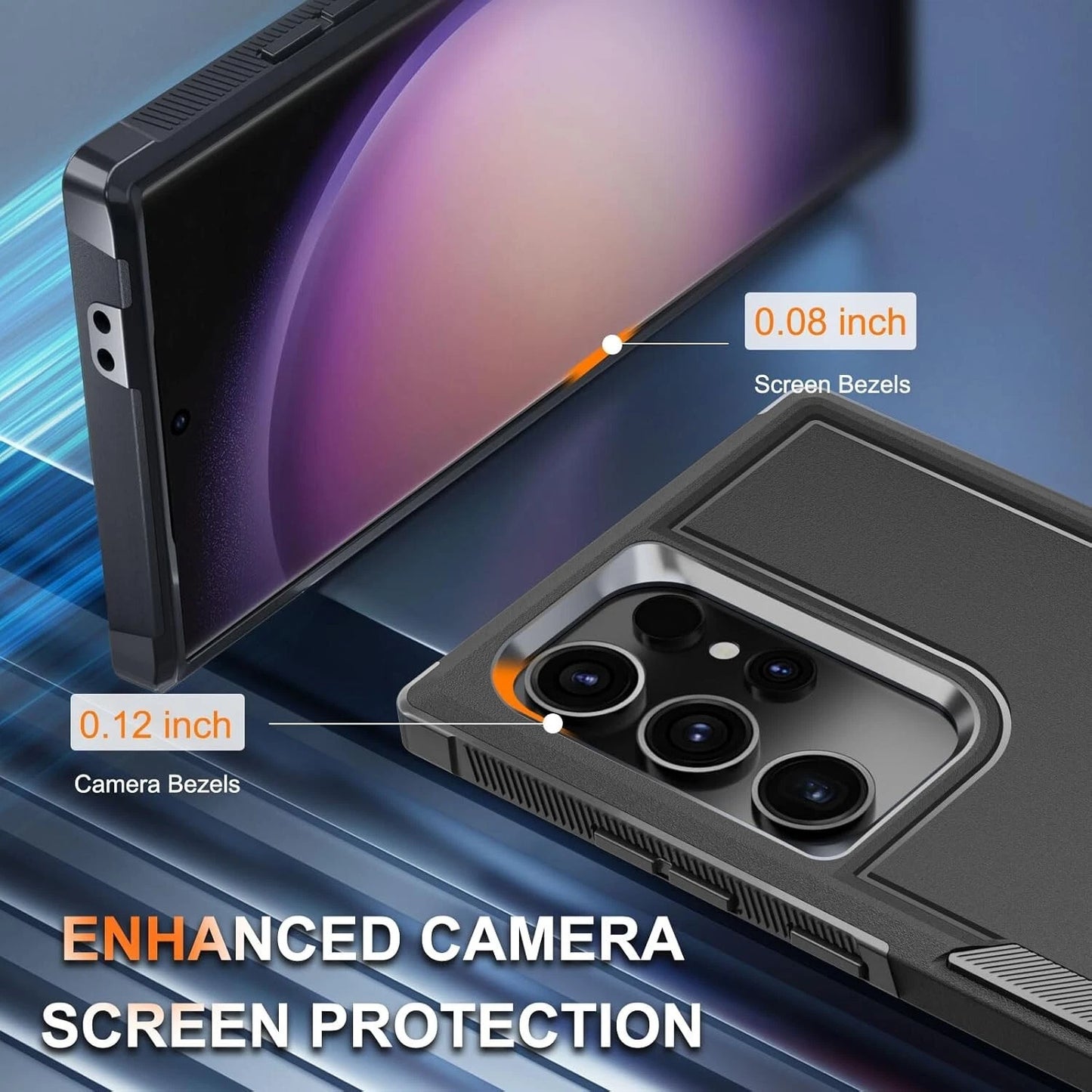 For Samsung Galaxy S25 Ultra S24 S23 FE Case Shockproof Phone Cover+Glass Screen