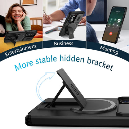 For Samsung Galaxy S25FE S24 S25 Ultra Shockproof Mag Safe Stand Slide Lens Case