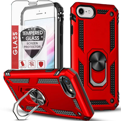 For iPhone SE Case /8/7/Plus/6S/SE 2020/Phone Cover Shockproof + Tempered Glass