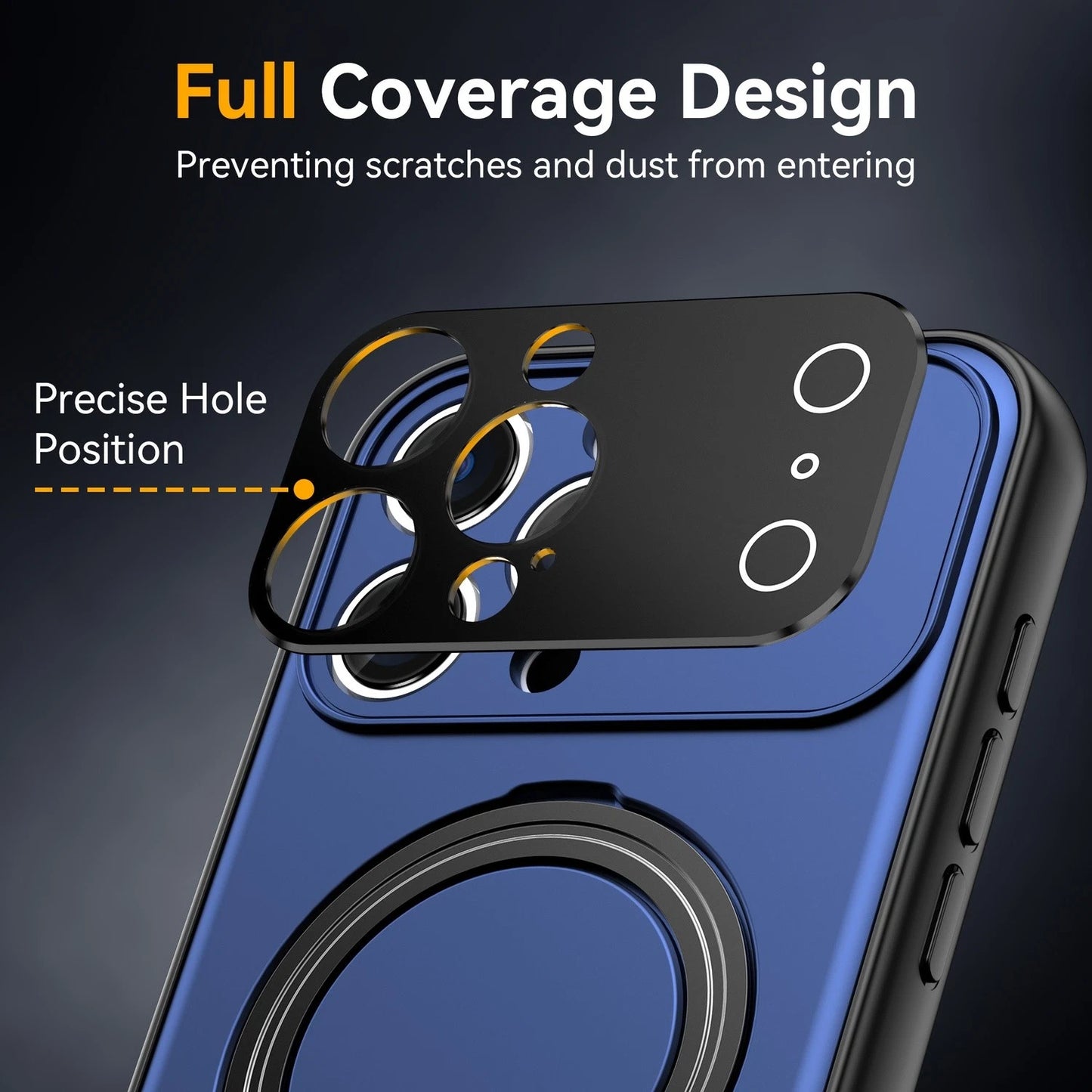 For iPhone 17 Pro Max Air 16 15 14 13 Pro Shockproof Ring Stand Mag Safe Case