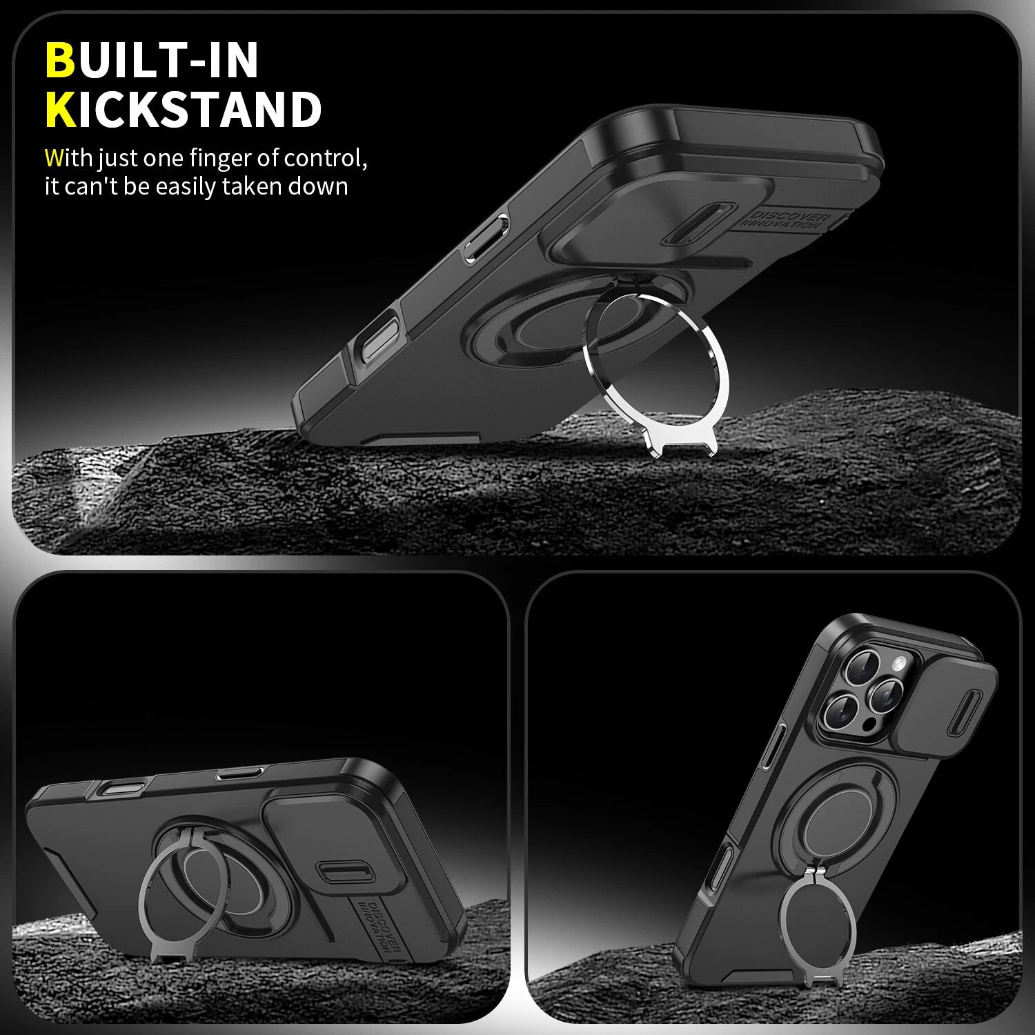 For iPhone 17 16 Pro Max 15 14 13 12 11 Rugged Magnetic Case w Ring Camera Cover