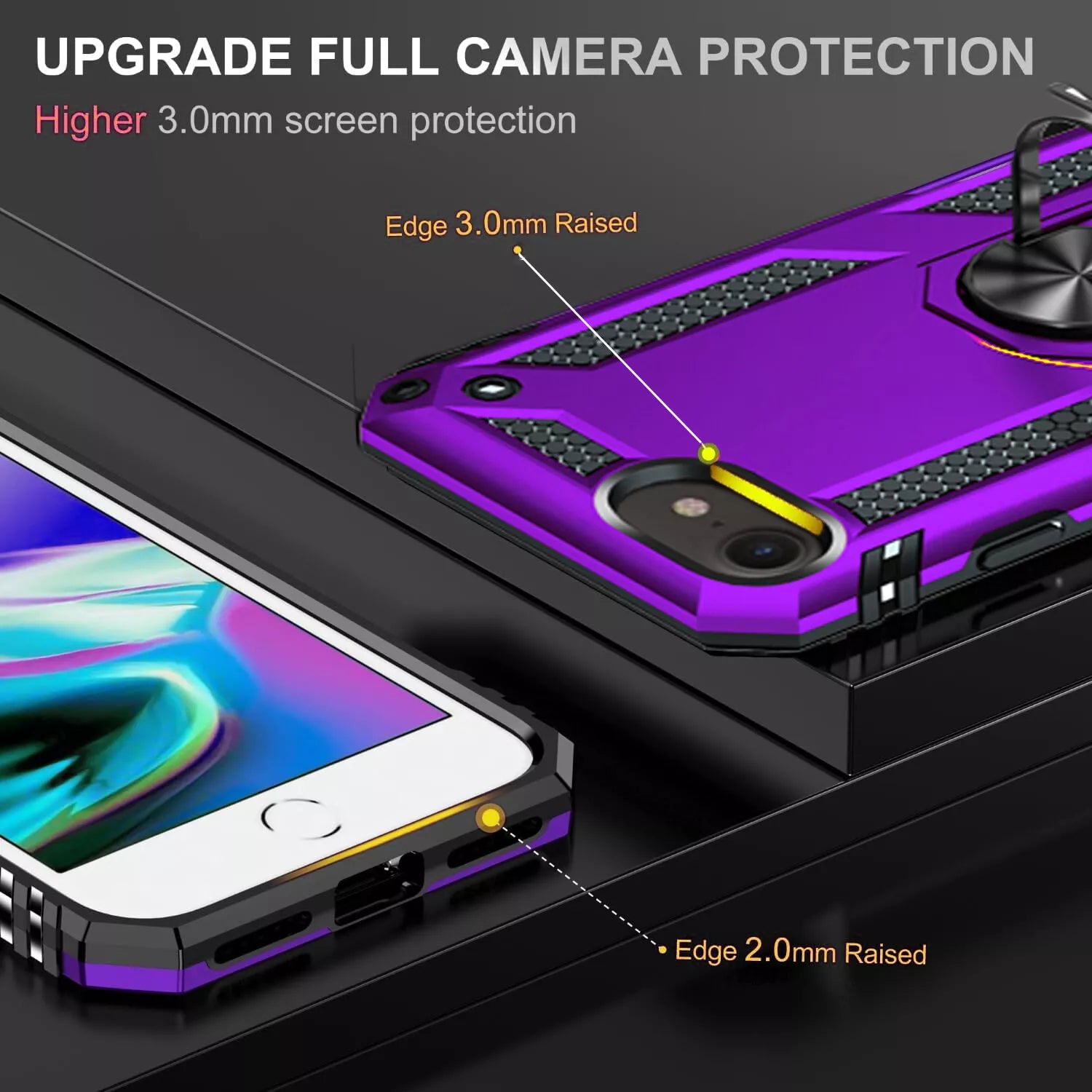 For iPhone SE Case /8/7/Plus/6S/SE 2020/Phone Cover Shockproof + Tempered Glass