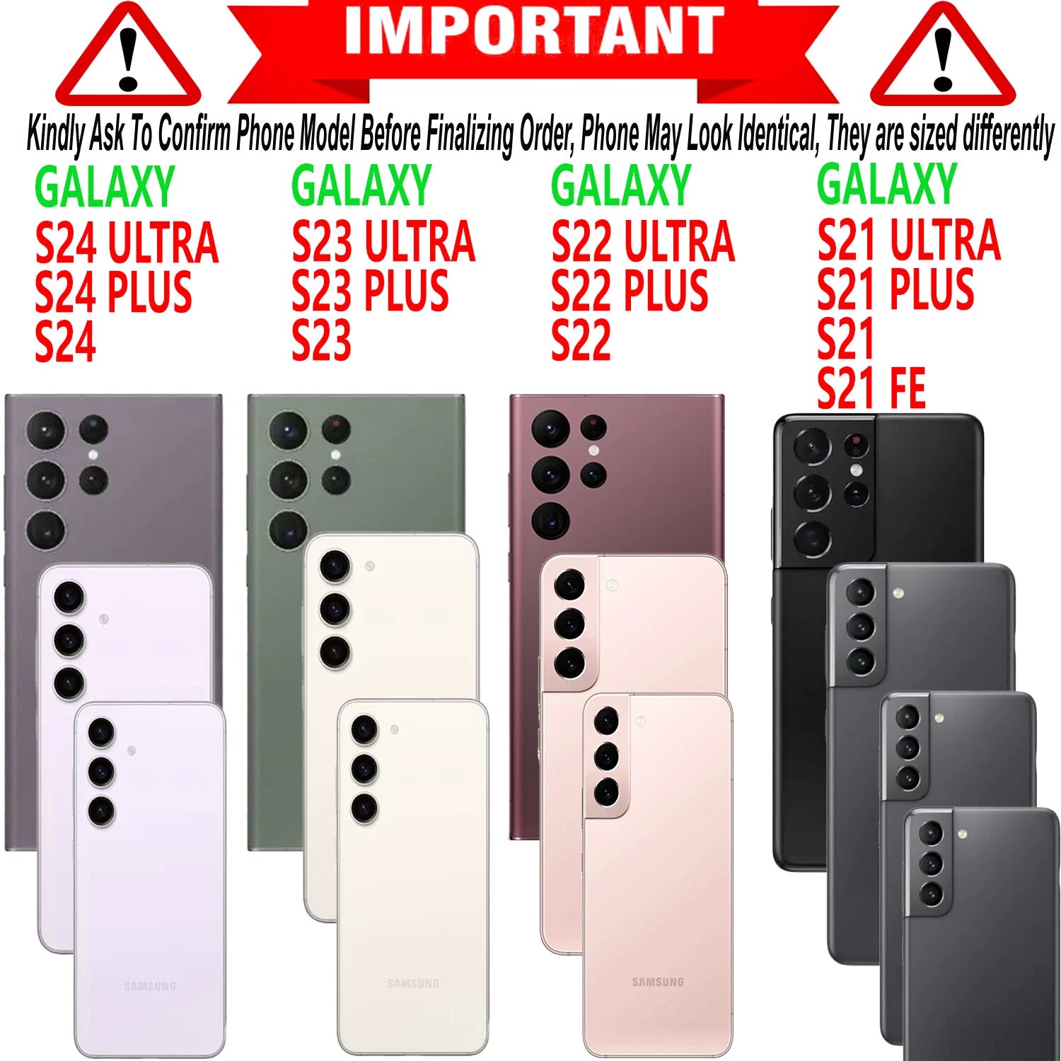 For Samsung Galaxy S25 Ultra S24 S23 S22 S21 FE Case Phone Cover + Screen Glass