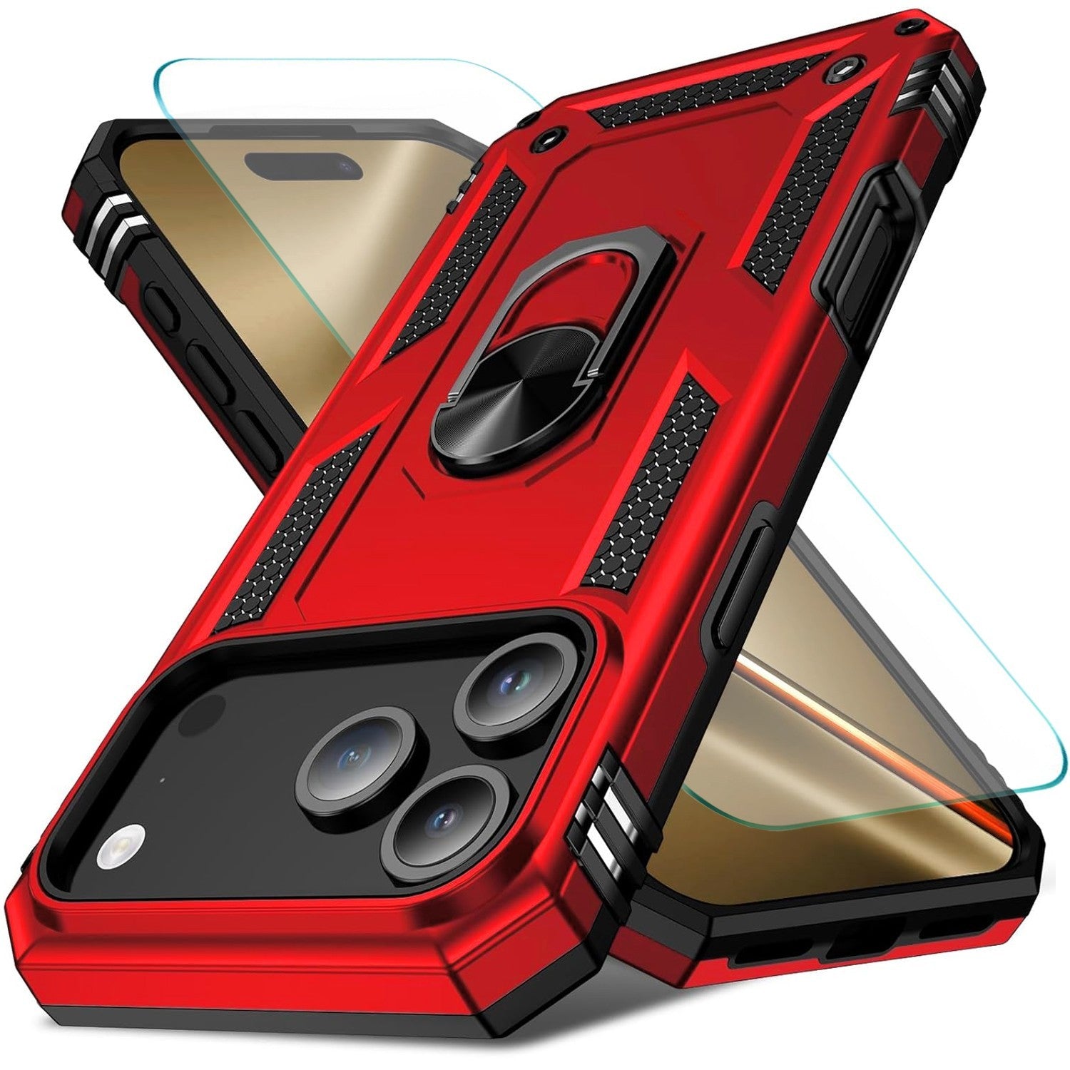 For iPhone 17 Pro Max Case Air 16 Phone Cover Shockproof Rugged +Tempered Glass
