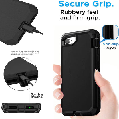 For iPhone SE Case /8/7 Plus/6S Phone Cover Shockproof Heavy Duty + Screen Glass