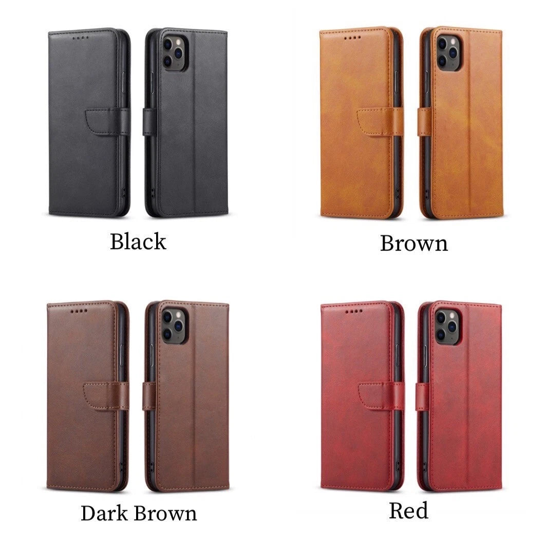 Leather Magnetic Flip Wallet Case For iPhone 17 16 15 14 Plus 13 12 Pro Max Air