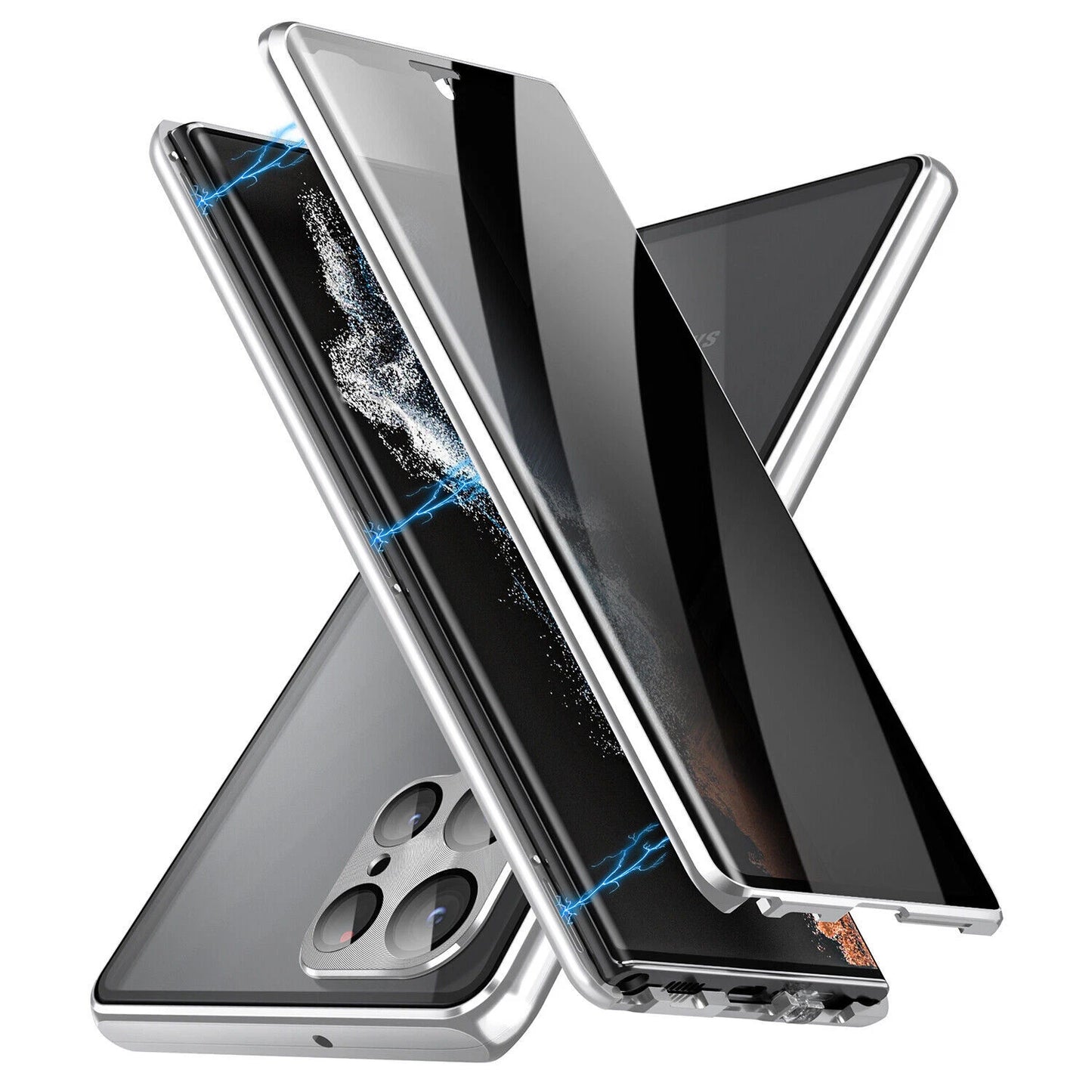 For Samsung Galaxy S25 Ultra S24+ S23 S22 S21 360�� Anti-Spy Magnetic Glass 