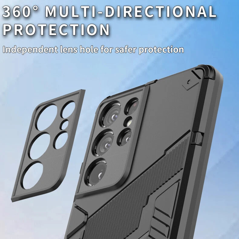 Shockproof Rubber Stand Hybrid Case Cover for Samsung S23 FE S25/S22+/S24 Ultra