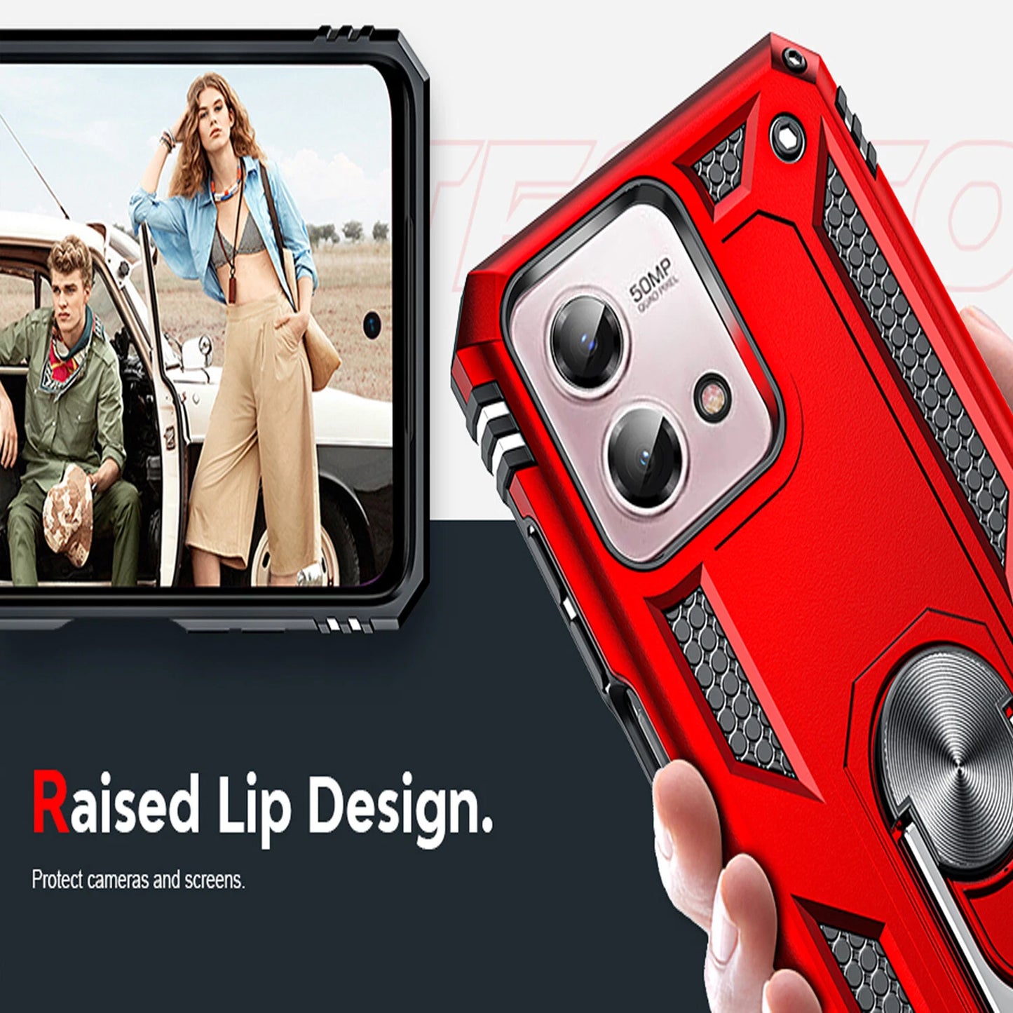 For Motorola Moto G 2025 Case/5G 2024/2023/2022 Phone Cover + Tempered Glass