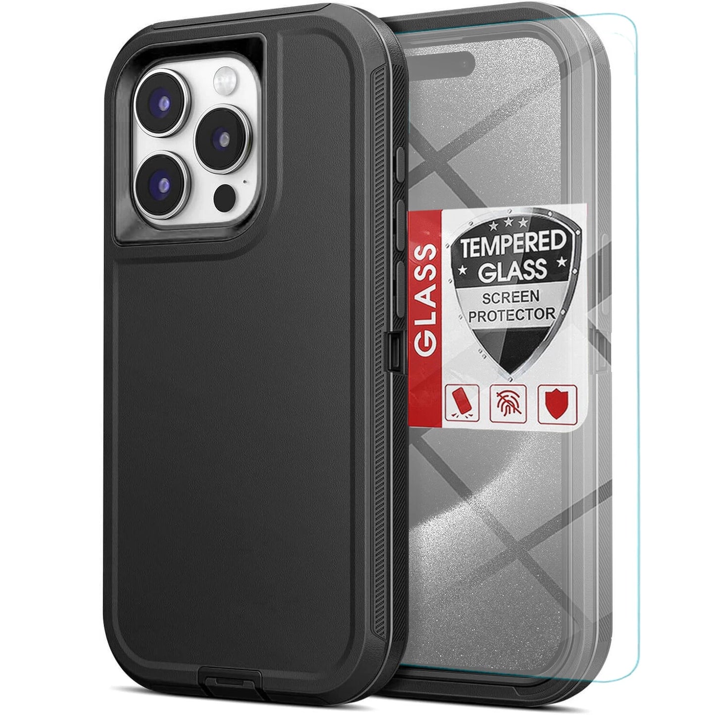 For iPhone 16 Pro Max Case 15/14/13/11 Phone Cover Shockproof + Screen Protector