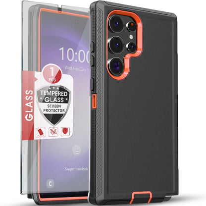 For Samsung Galaxy S25 Ultra Case S24 S23 Plus S22 S21 S20 FE Phone Cover +Glass