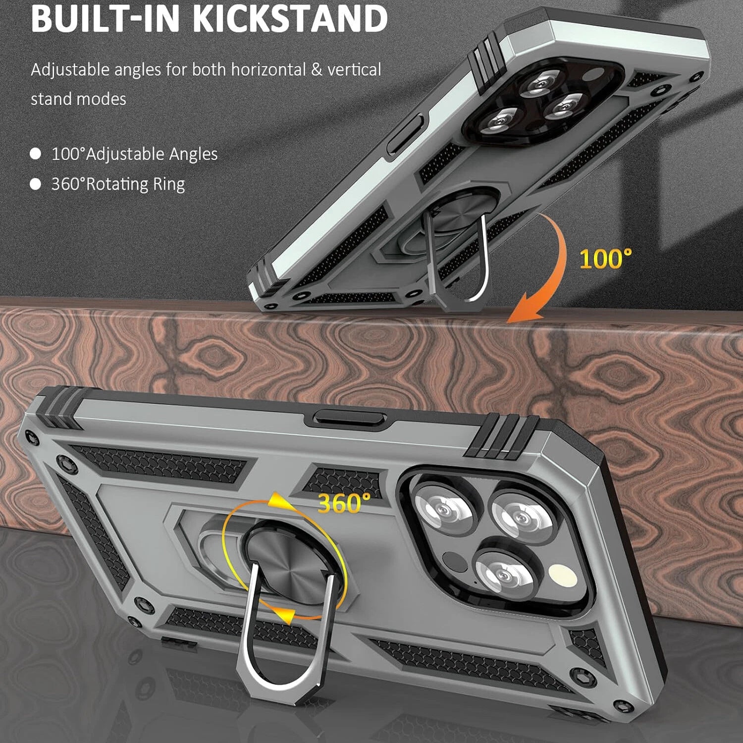 For iPhone 12 Case /12 Pro Max/Mini/ Phone Cover Shockproof Stand + Glass Screen