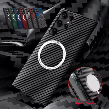 For Samsung Galaxy S25 Ultra S24 S23S22 MagSafe Case Magnetic Carbon Fiber Cover