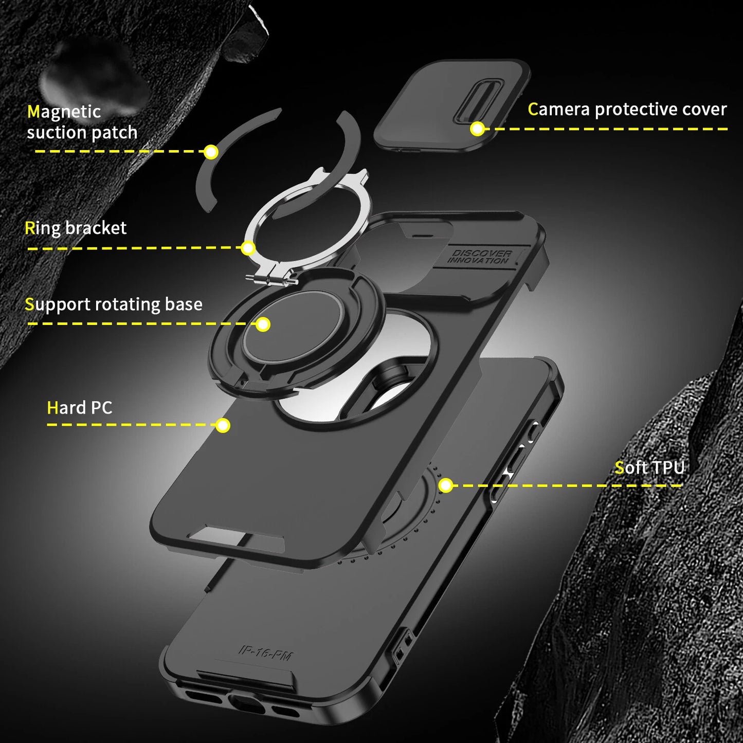 For iPhone 17 16 Pro Max 15 14 13 12 11 Rugged Magnetic Case w Ring Camera Cover