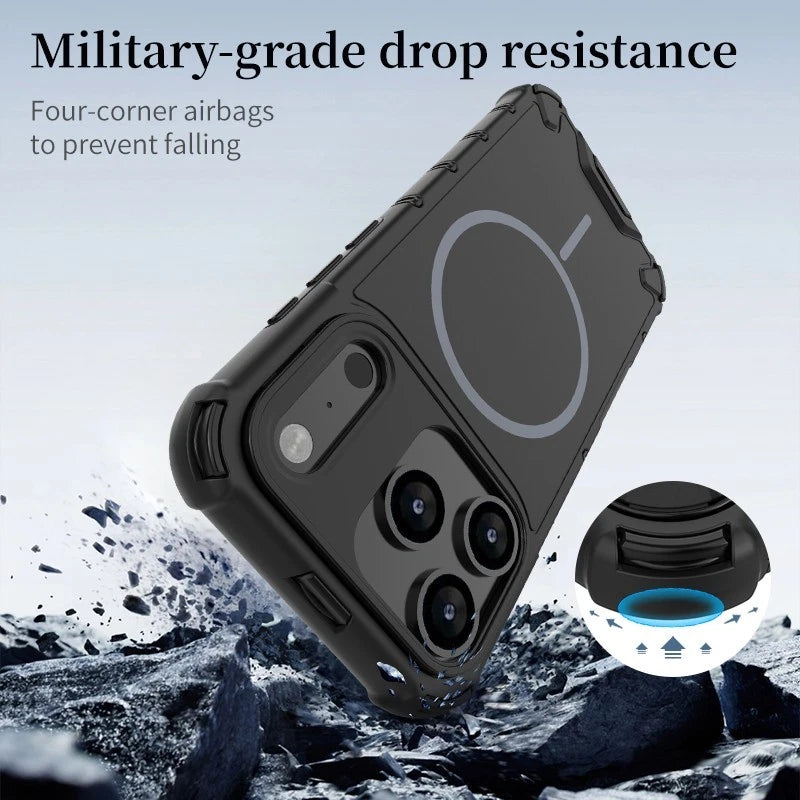 For iPhone 17 Pro Max 16 15 14 13 12 Shockproof Armor Magnetic Attraction Cover