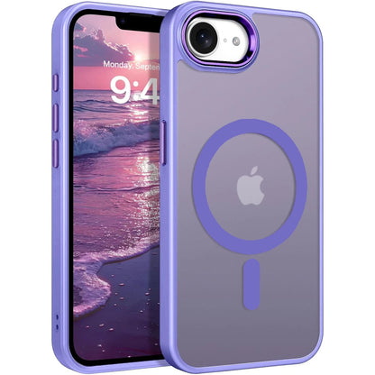 iPhone 16e Magnetic Case - Translucent Slim Shockproof Protective Cover for Fast Wireless Charging