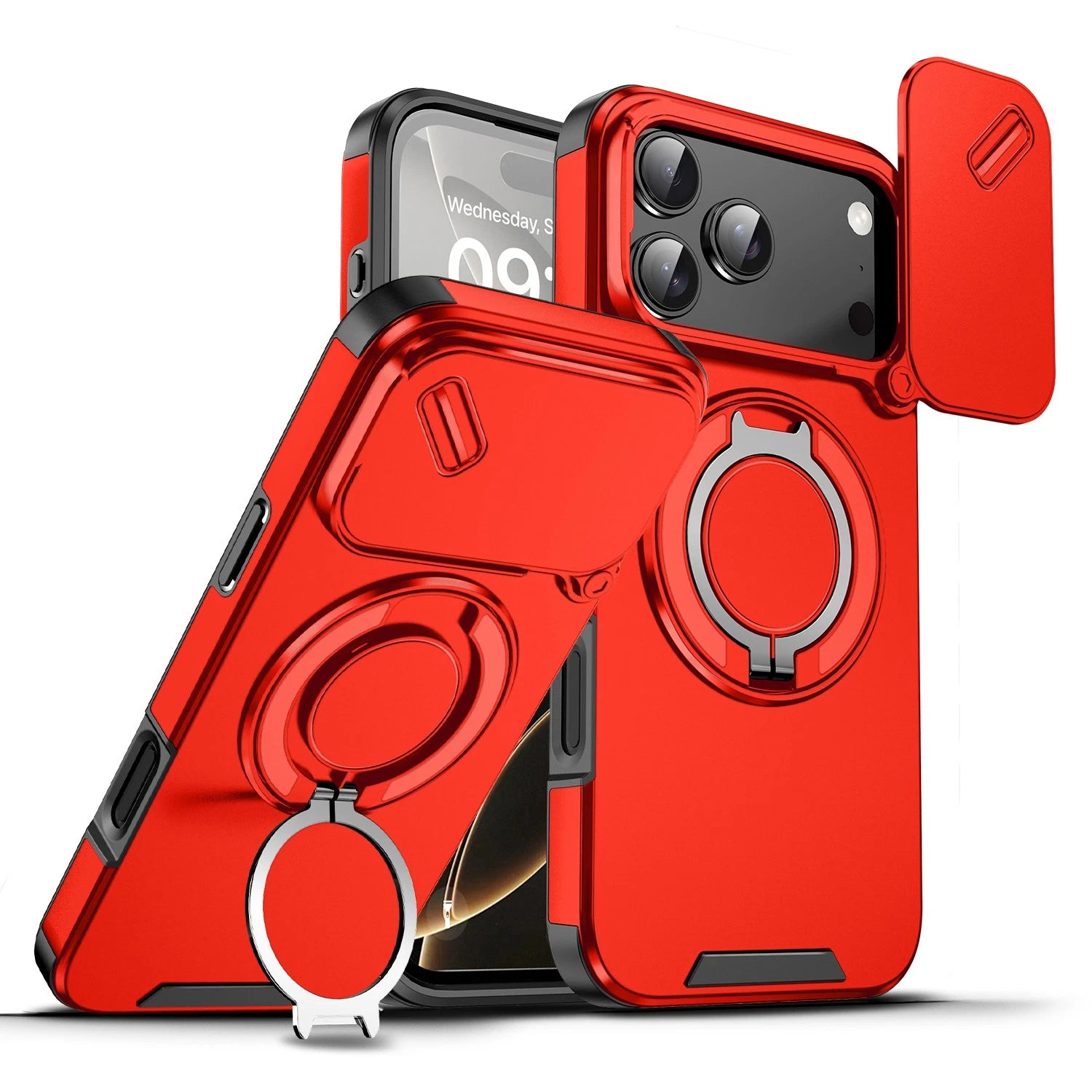 For iPhone 17 16 Pro Max 15 14 13 12 11 Rugged Magnetic Case w Ring Camera Cover