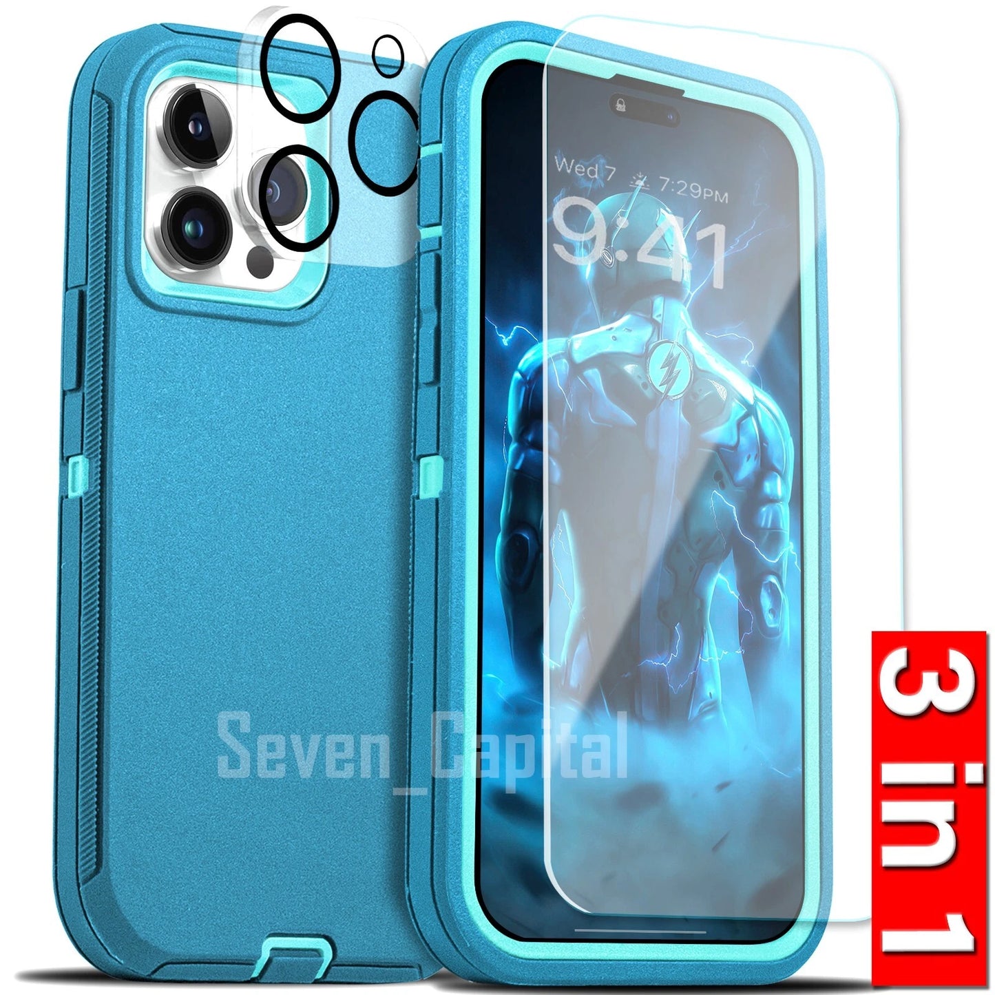 Heavy Duty Shockproof Case for iPhone 17 Air 16 15 14 Pro Max - Military Grade Protection for Outdoors