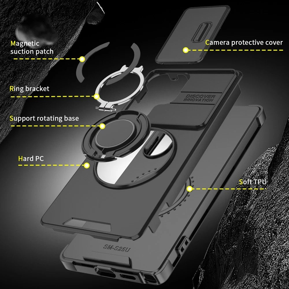 For Samsung Galaxy S25 Ultra Edge S22 S23 FE S24 Plus Magnetic Ring Phone Case