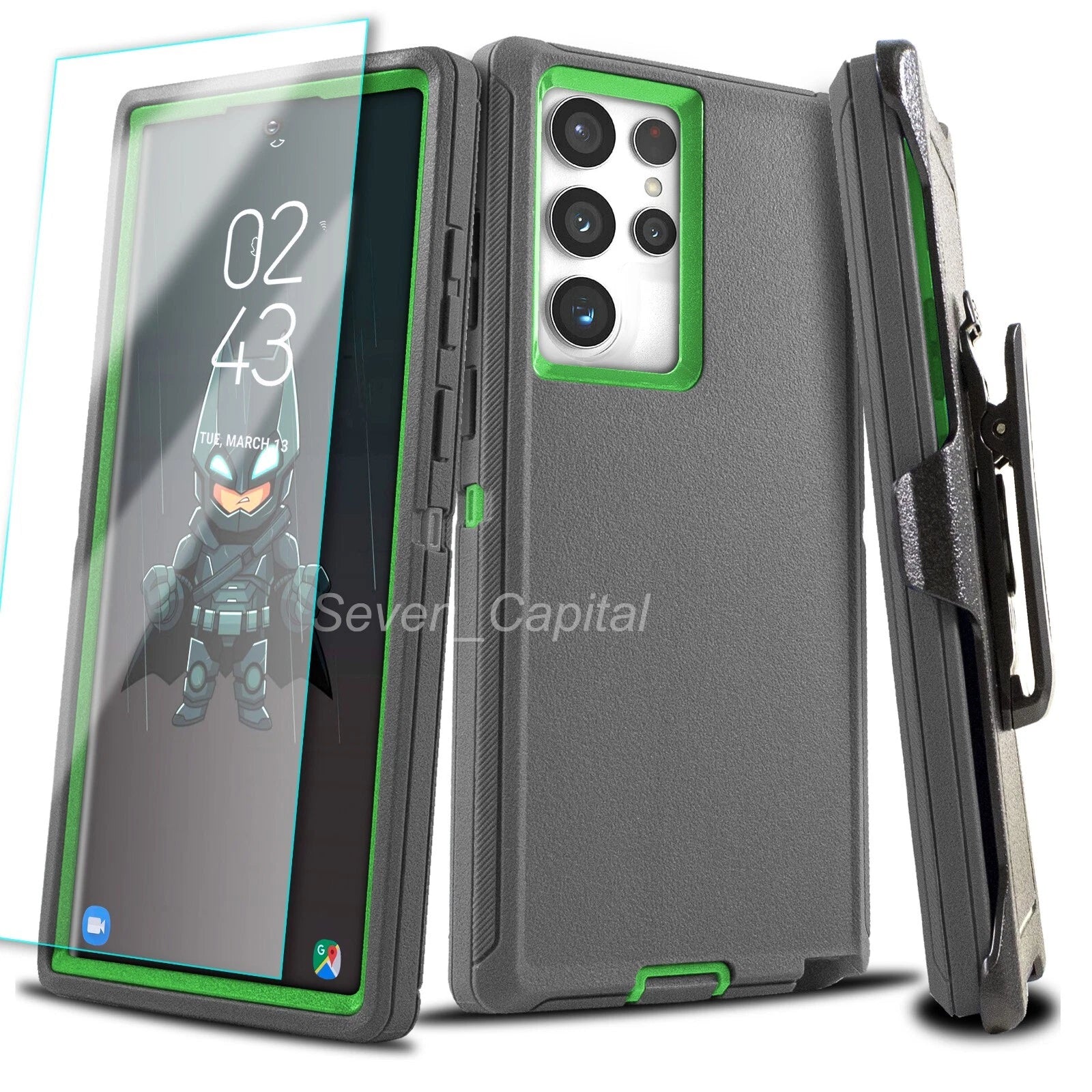 For Samsung Galaxy S25 S24 S23 S22 Ultra Shockproof Rugged Case Cover+ Belt Clip