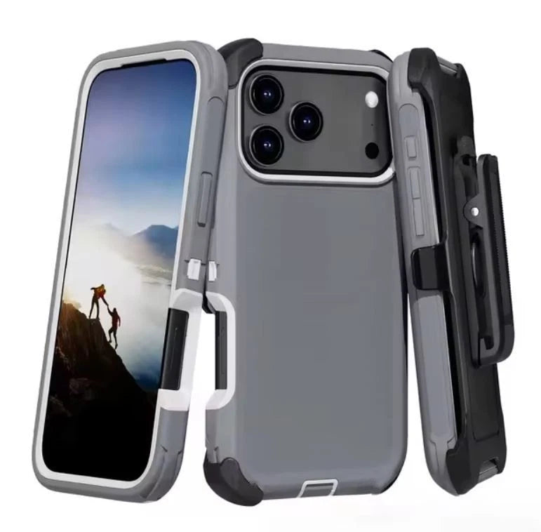 For iPhone 17 Pro Max Air 16 15 14 13 Heavy Duty Defender Case Belt Clip Holster