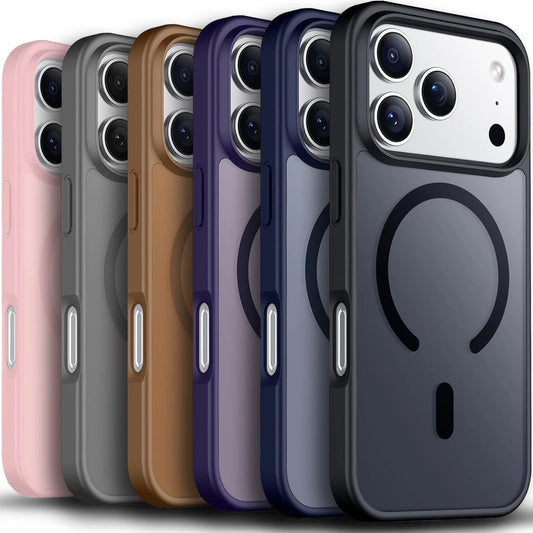 For iPhone 17 Pro Max Case 17 Pro 16 Phone Cover Shockproof Frost+Tempered Glass