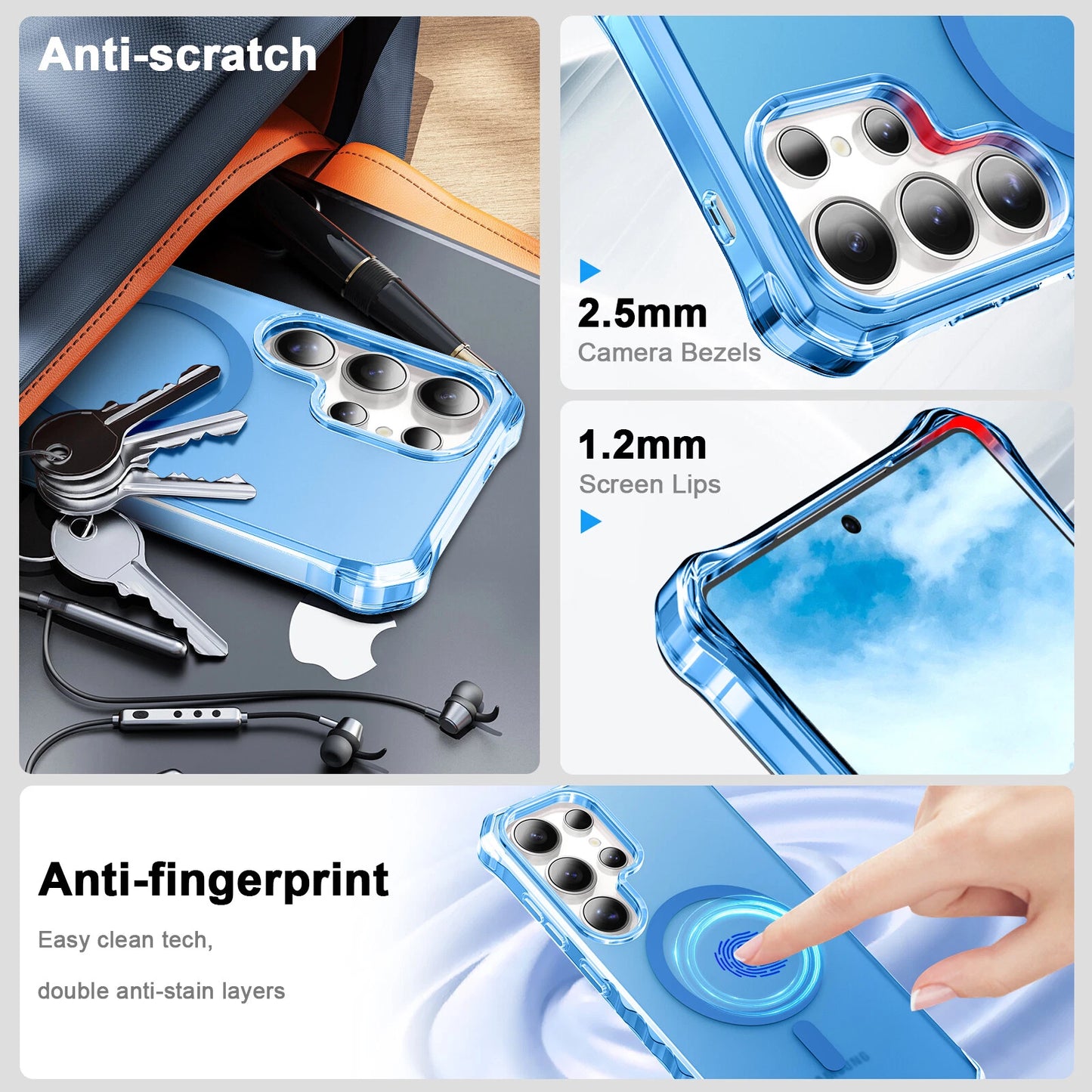 For Samsung Galaxy S25 Ultra S24+ Shockproof Matte TPU+PC Case Mag Safe Cover