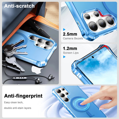 For Samsung Galaxy S25 Ultra S24+ Shockproof Matte TPU+PC Case Mag Safe Cover