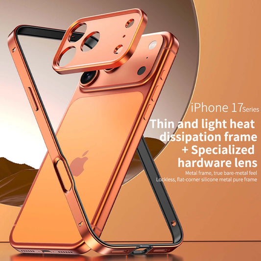 For iPhone 17 Pro Max Air 16 15 14 13 Metal Slim Bumper Case W/ Lens Protector
