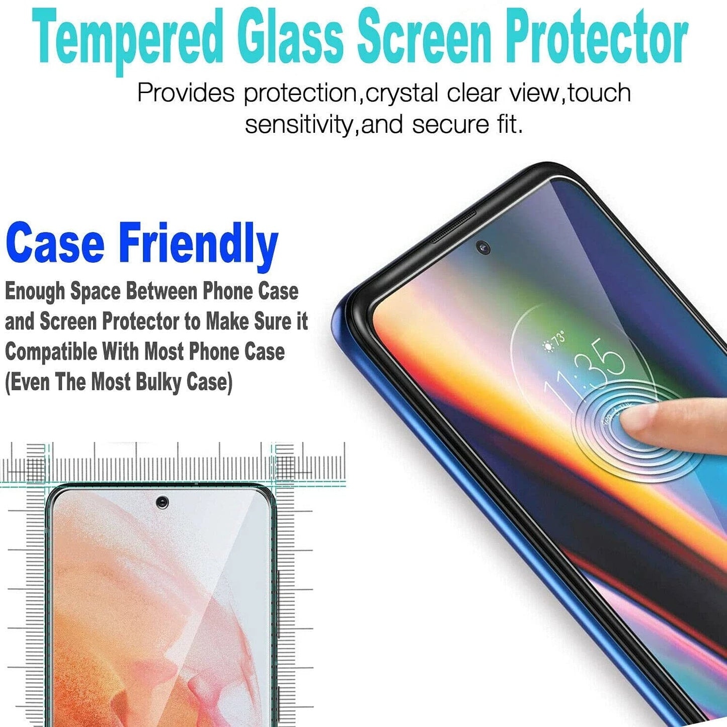 For Motorola Moto G 2025 Case/5G 2024/2023/2022 Phone Cover + Tempered Glass