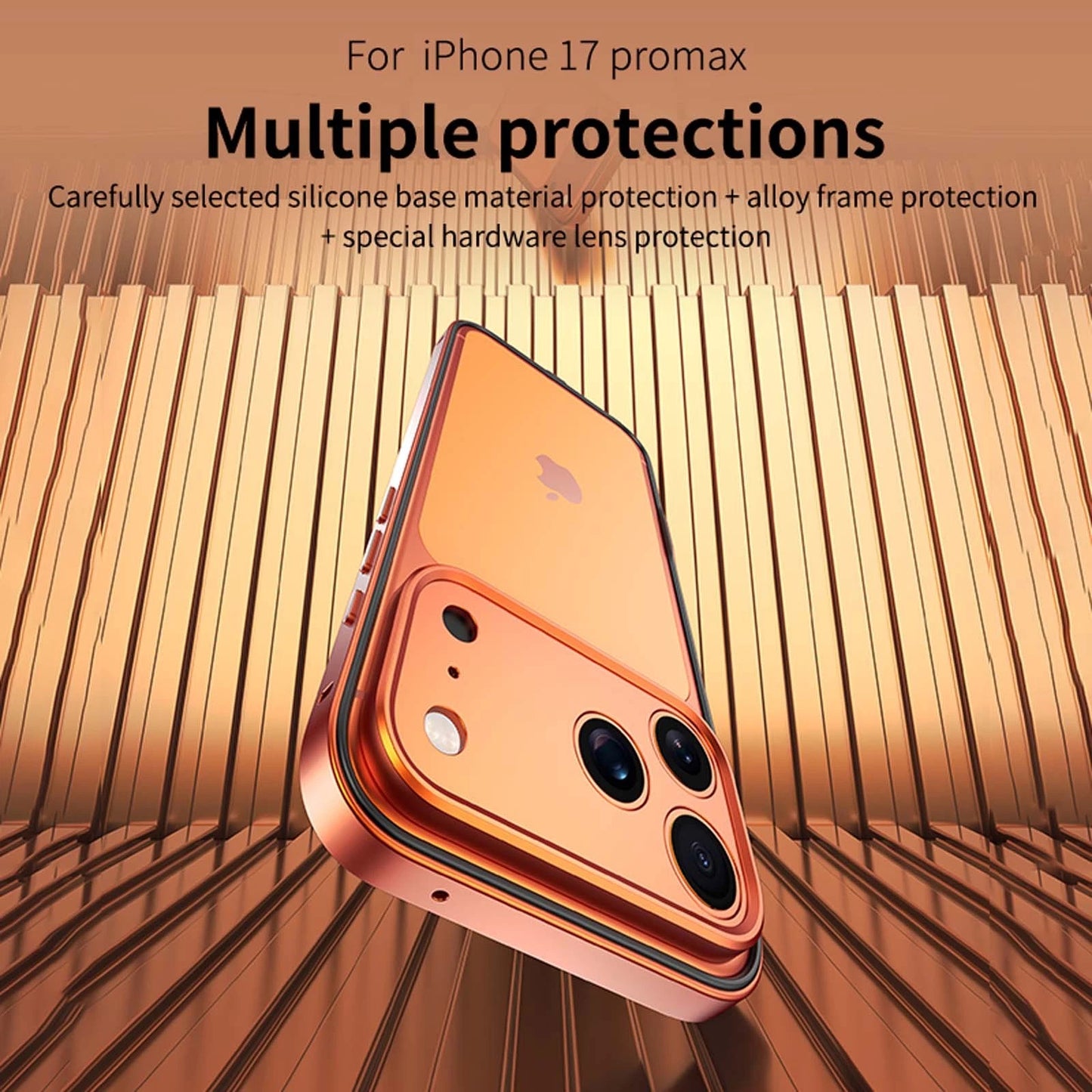 For iPhone 17 Pro Max Air 16 15 14 13 Metal Slim Bumper Case W/ Lens Protector